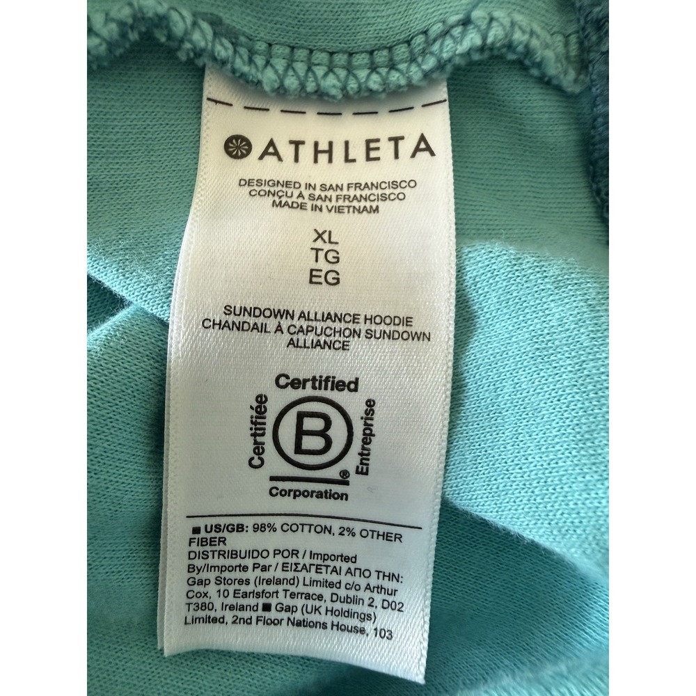 Athleta $98 Women's Sundown Alliance Hoodie XL Sweatshirt Cottage Blue Pullover - Picture 6 of 6